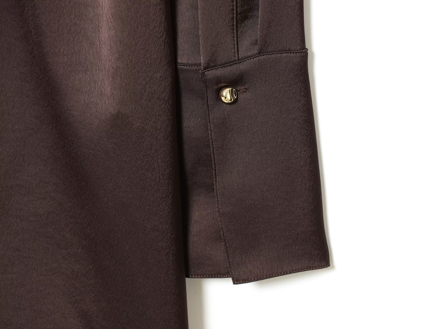 Women's With Belt Half High Neck Satin Texture Dress