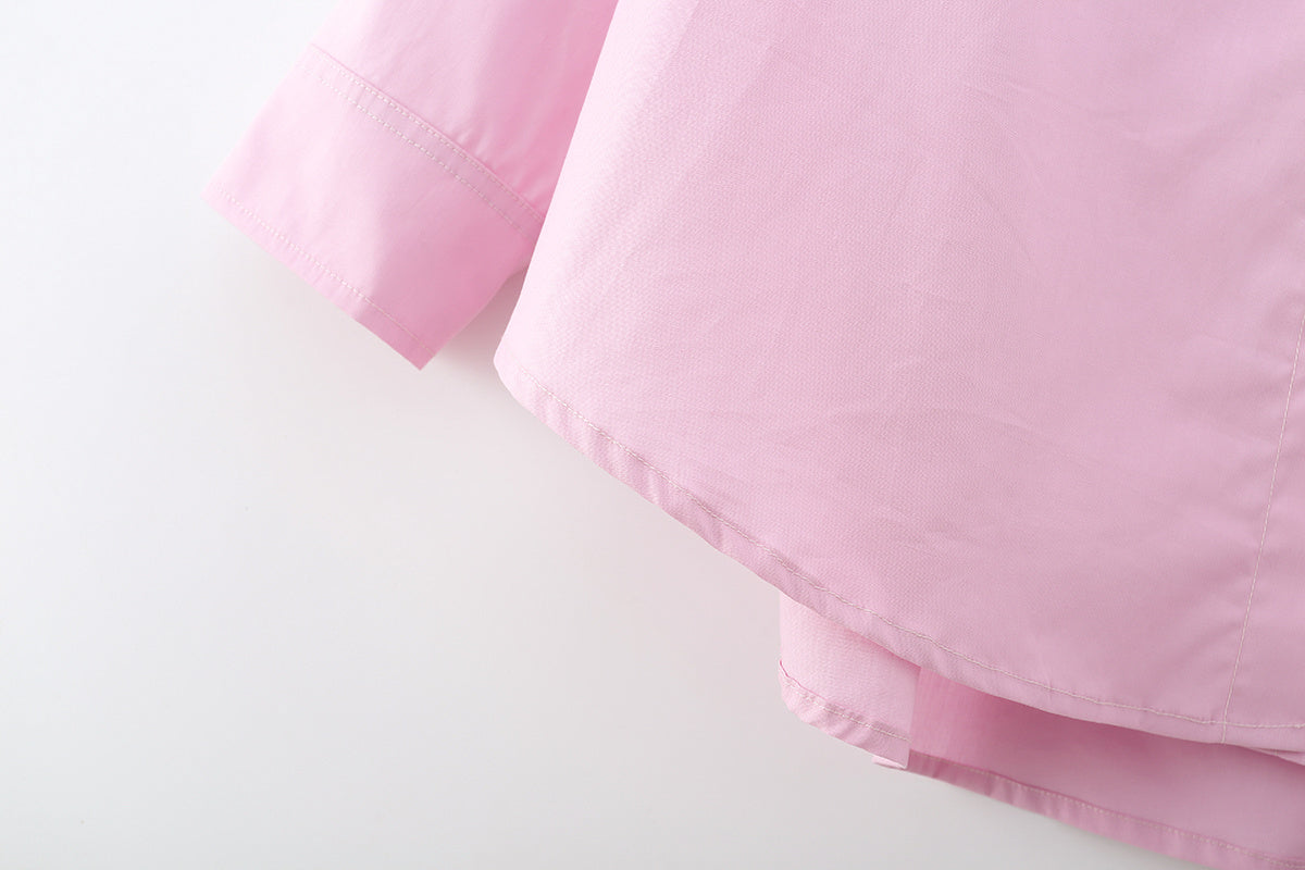 Women's loose cotton Lapel poplin shirt