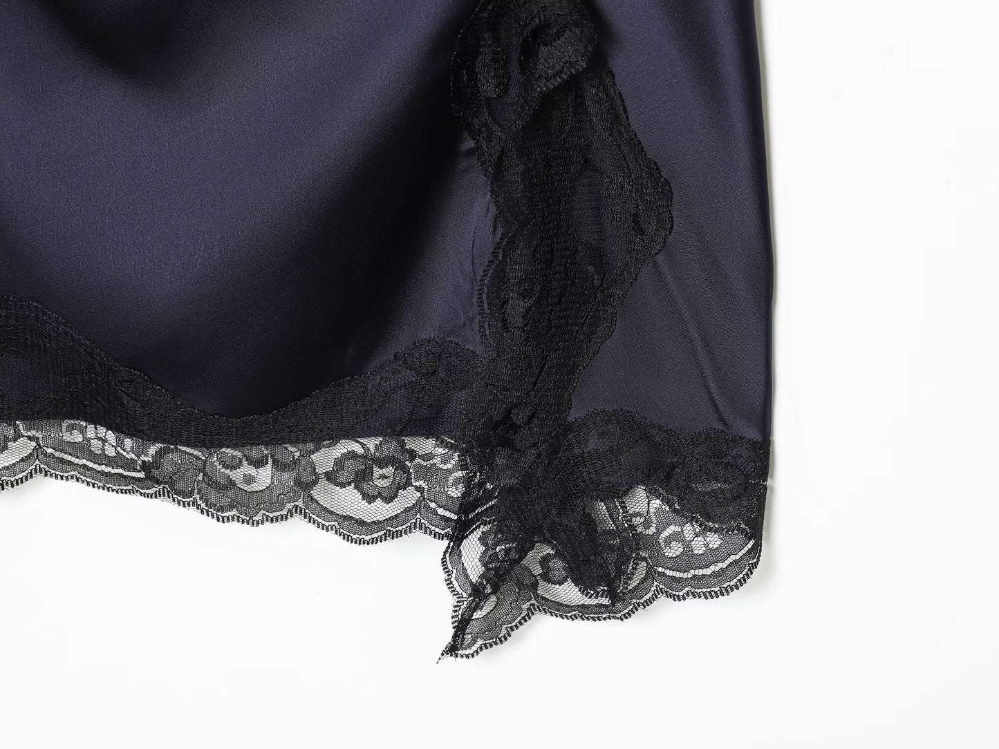 Women's lace patchwork satin texture mini dress