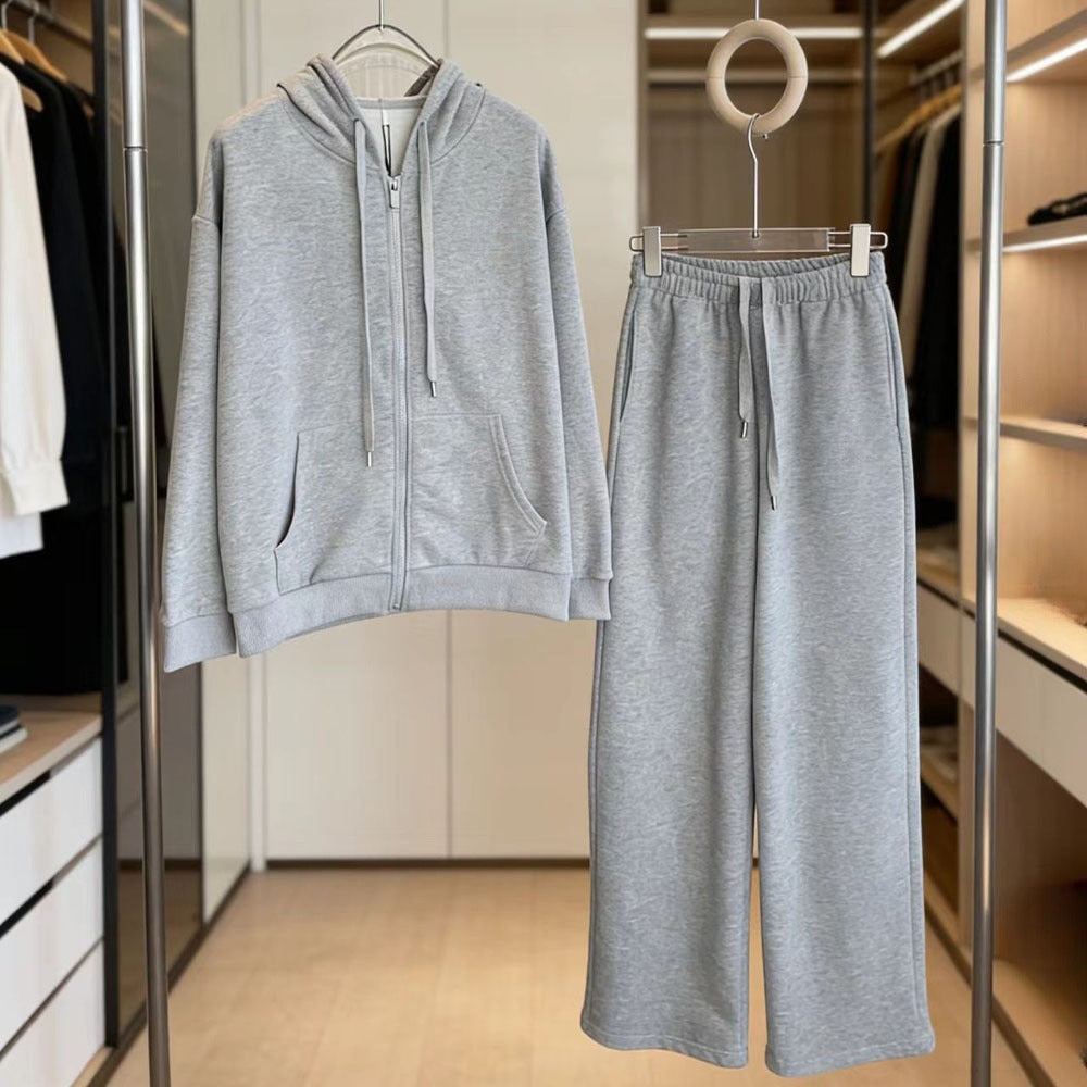 Women's new hooded tricolor leisure sports suit