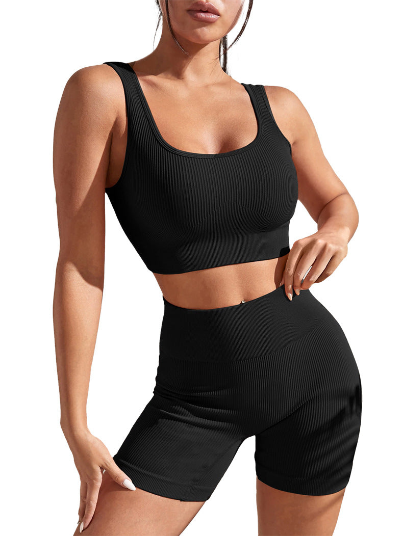 Women's New Seamless Yoga Sports Jacket Quick-drying Moisture Absorption High Waist Hip Yoga Pants Suit