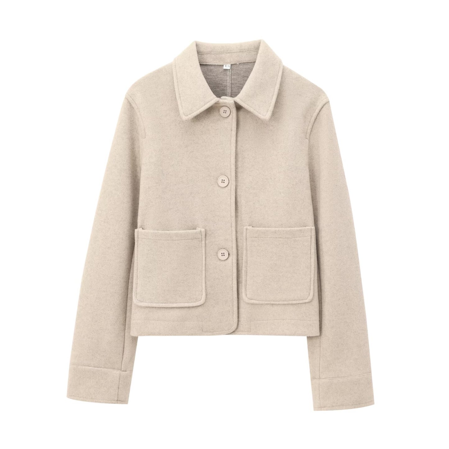 Women's new fashion long sleeved lapel soft texture jacket