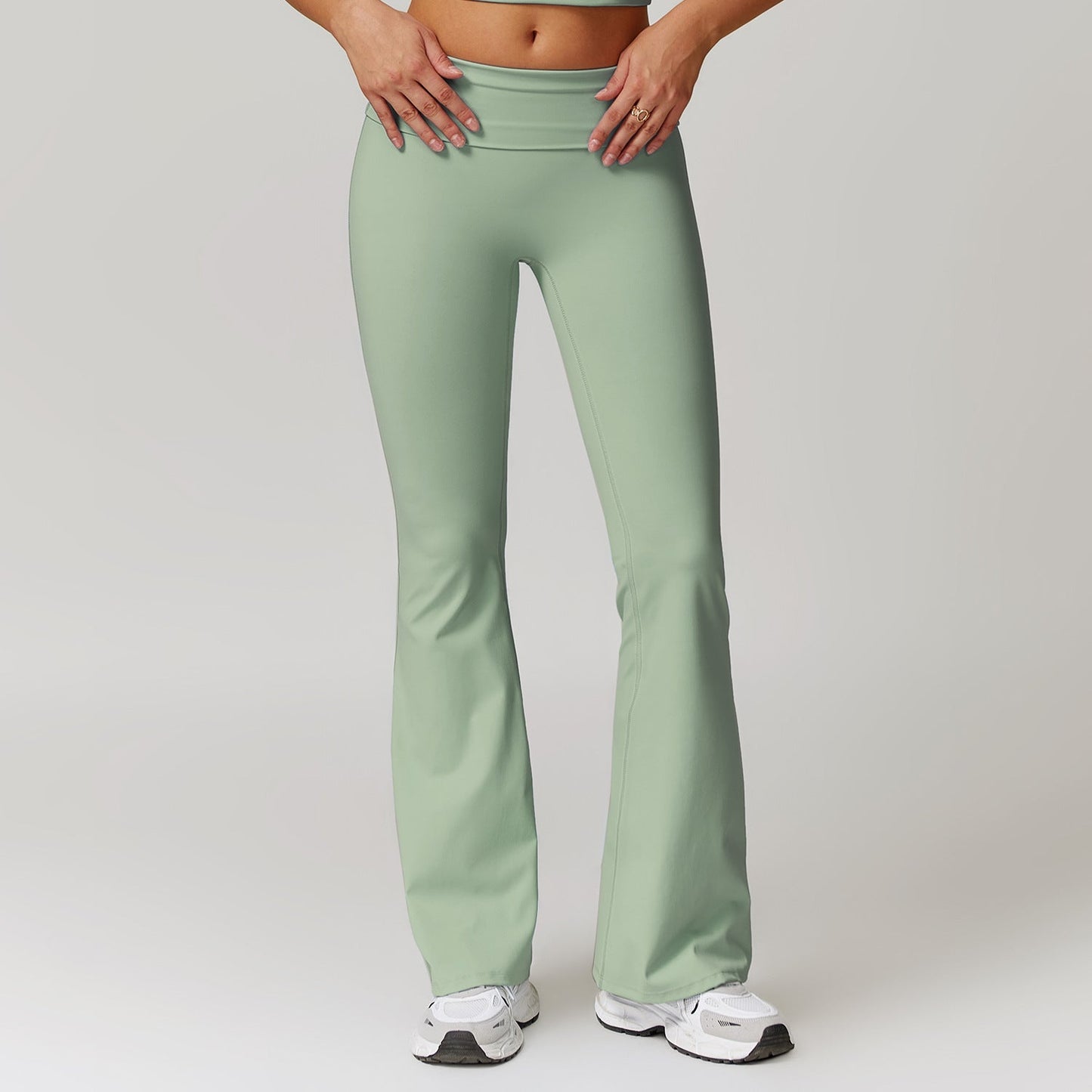 Women's New High-waist Hip Yoga Pants Casual Tight-fitting Wide-leg Flared Pants Sports Fitness Pants.