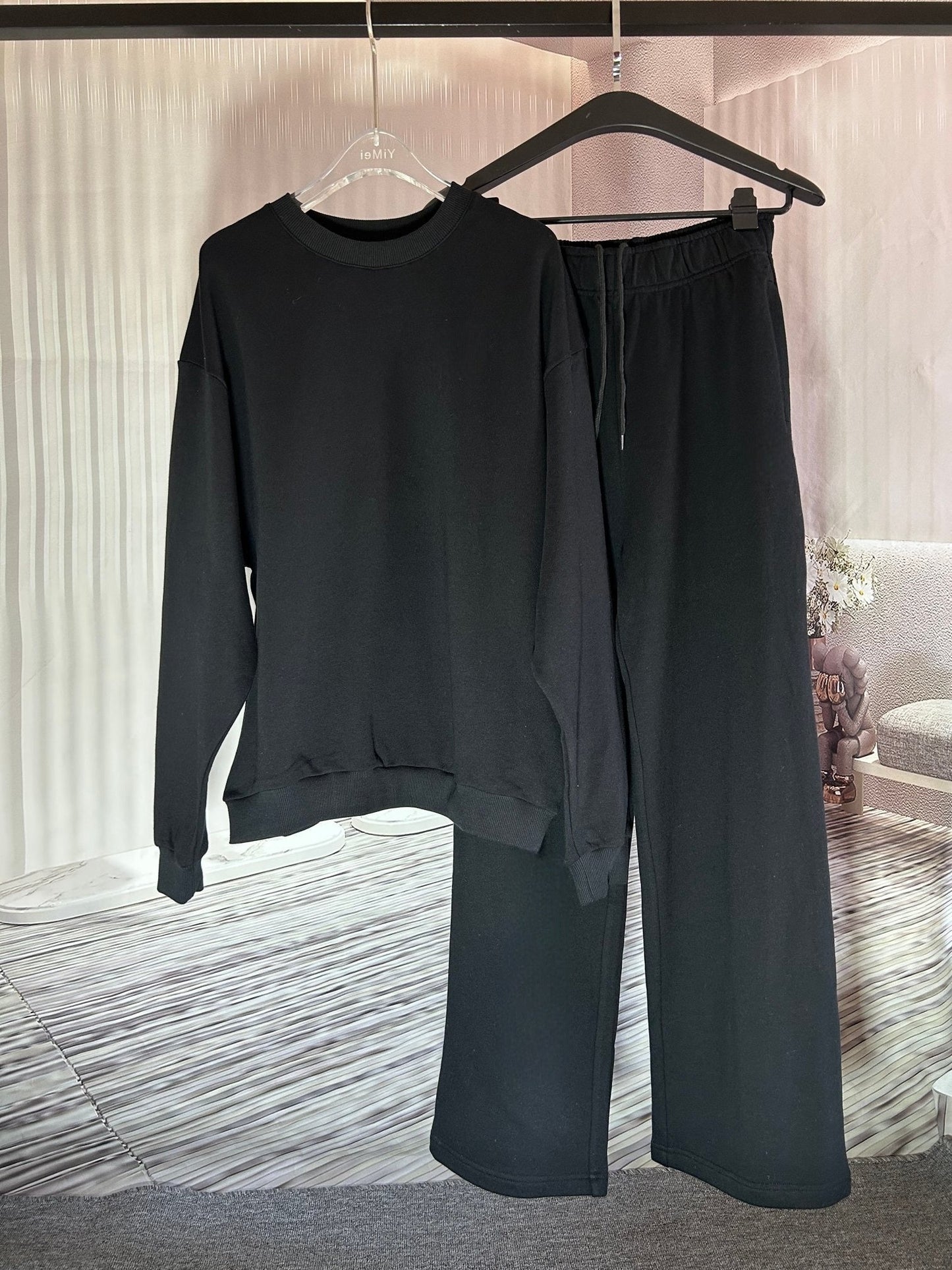 Women's new loose casual O-neck sweater pants
