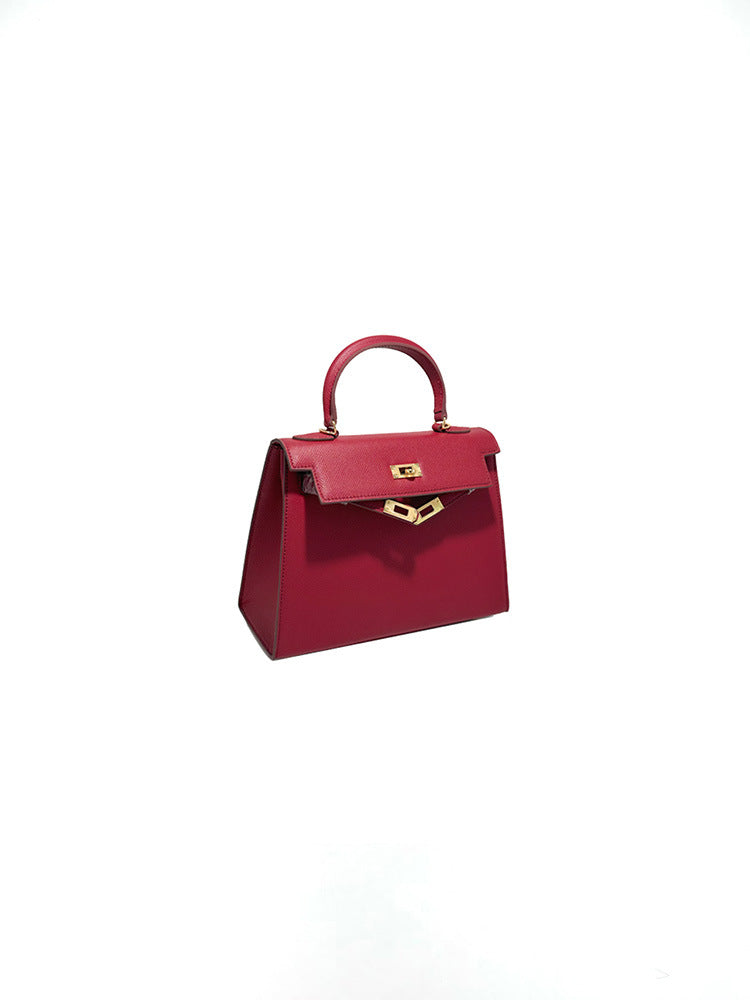 Women's New Temperament Joker Leather Palm Print Shoulder Messenger Bag Joker Portable Small Bag.