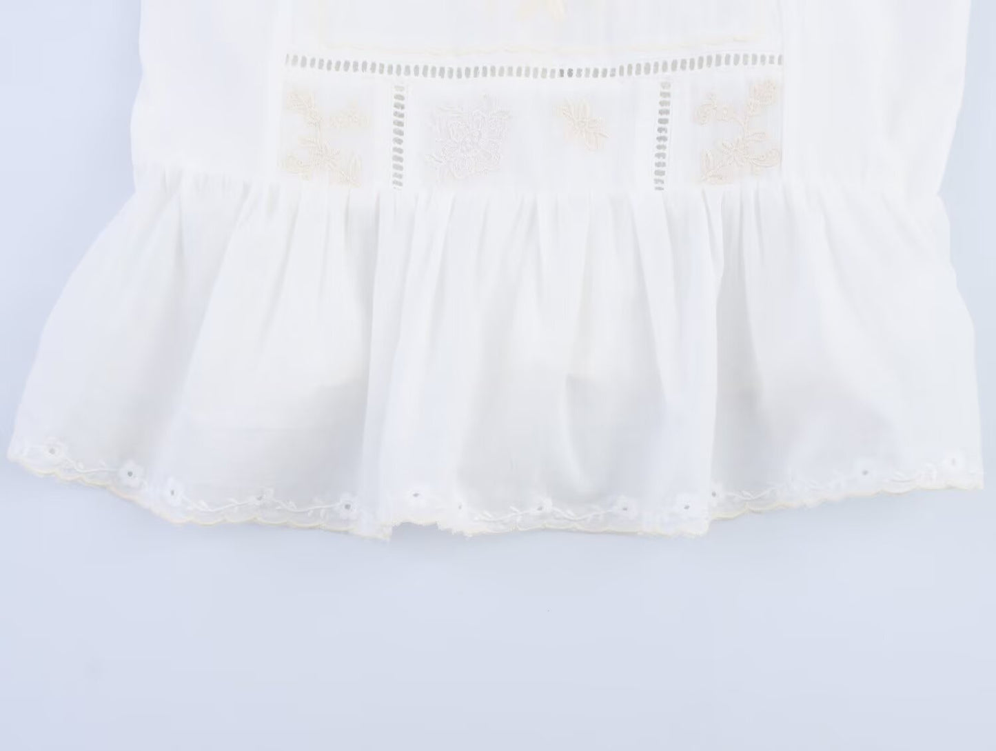 Women's summer Fashion lace up design flower embroidery suspender top