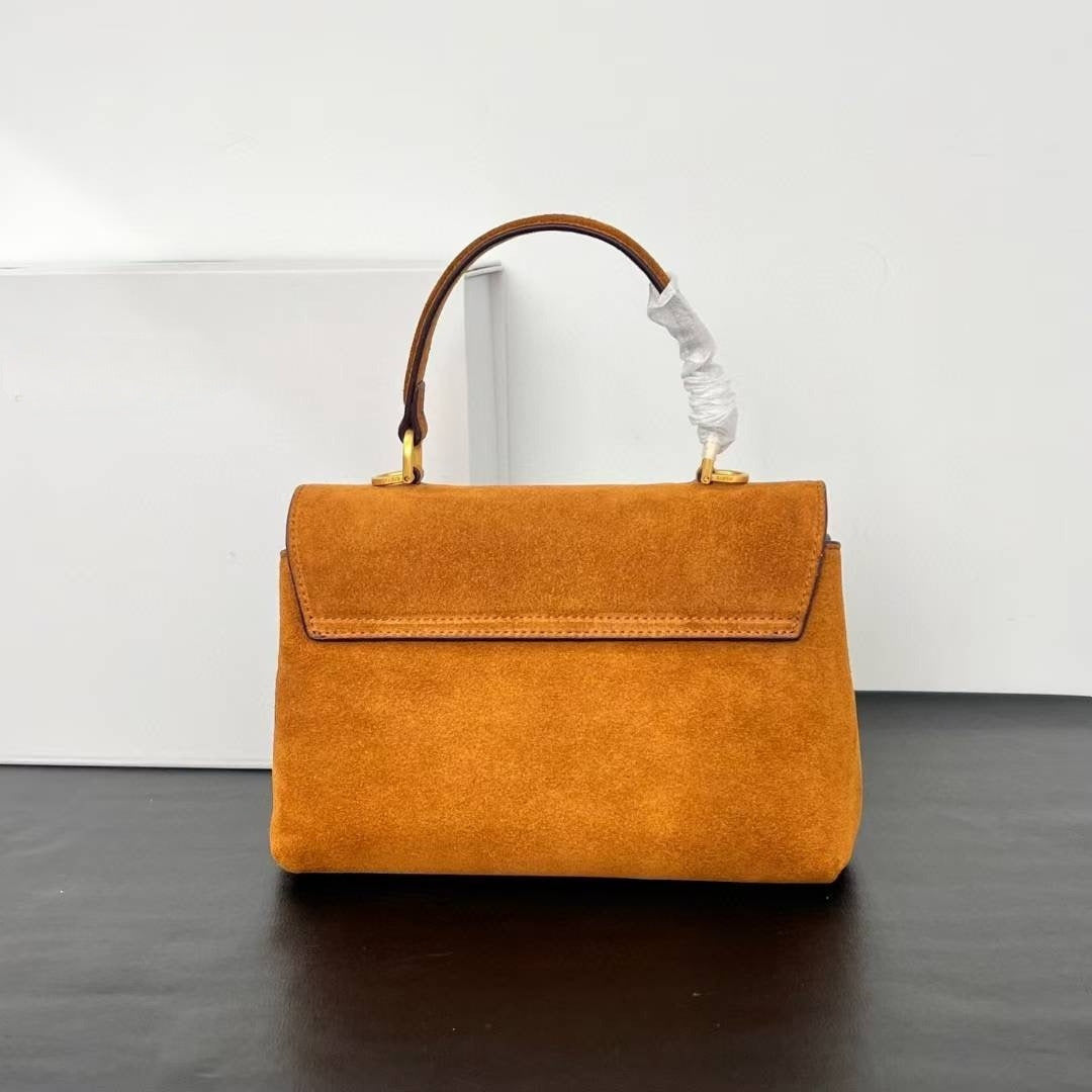 Women's New Joker Matte Leather Metal Lock Flip Design Shoulder Slung Handbag.