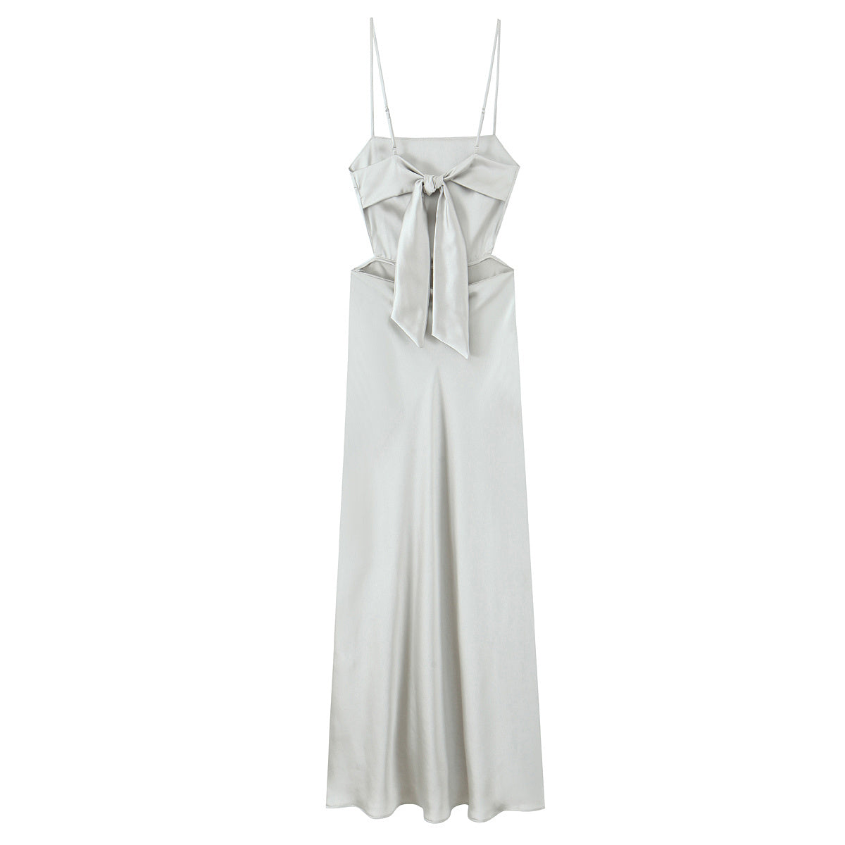 Women's New Fashion Thin Scarf Decorative Satin Texture Midi Dress