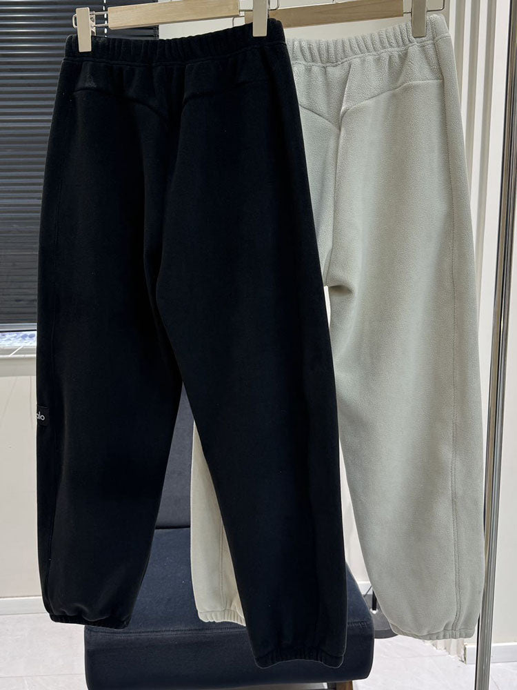 Women's new double-sided polar fleece high waist loose sweatpants