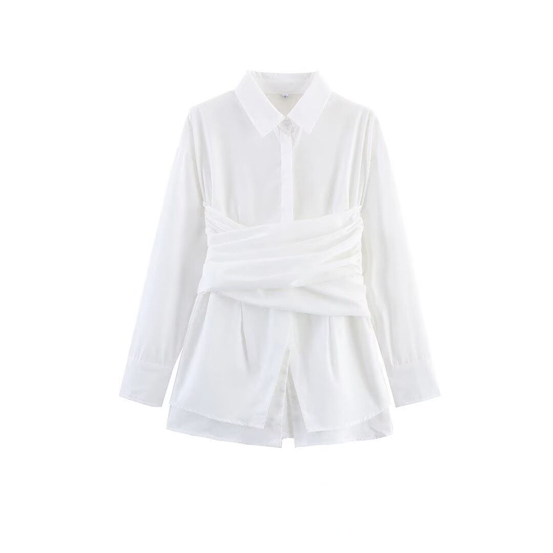 2026 women's new irregular slim long-sleeved top