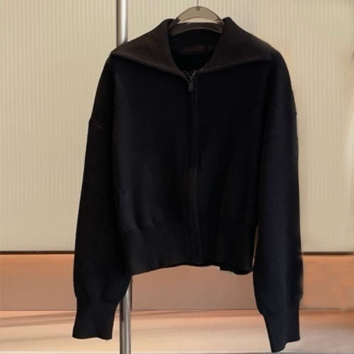 Women's new lapel sweater knit cardigan