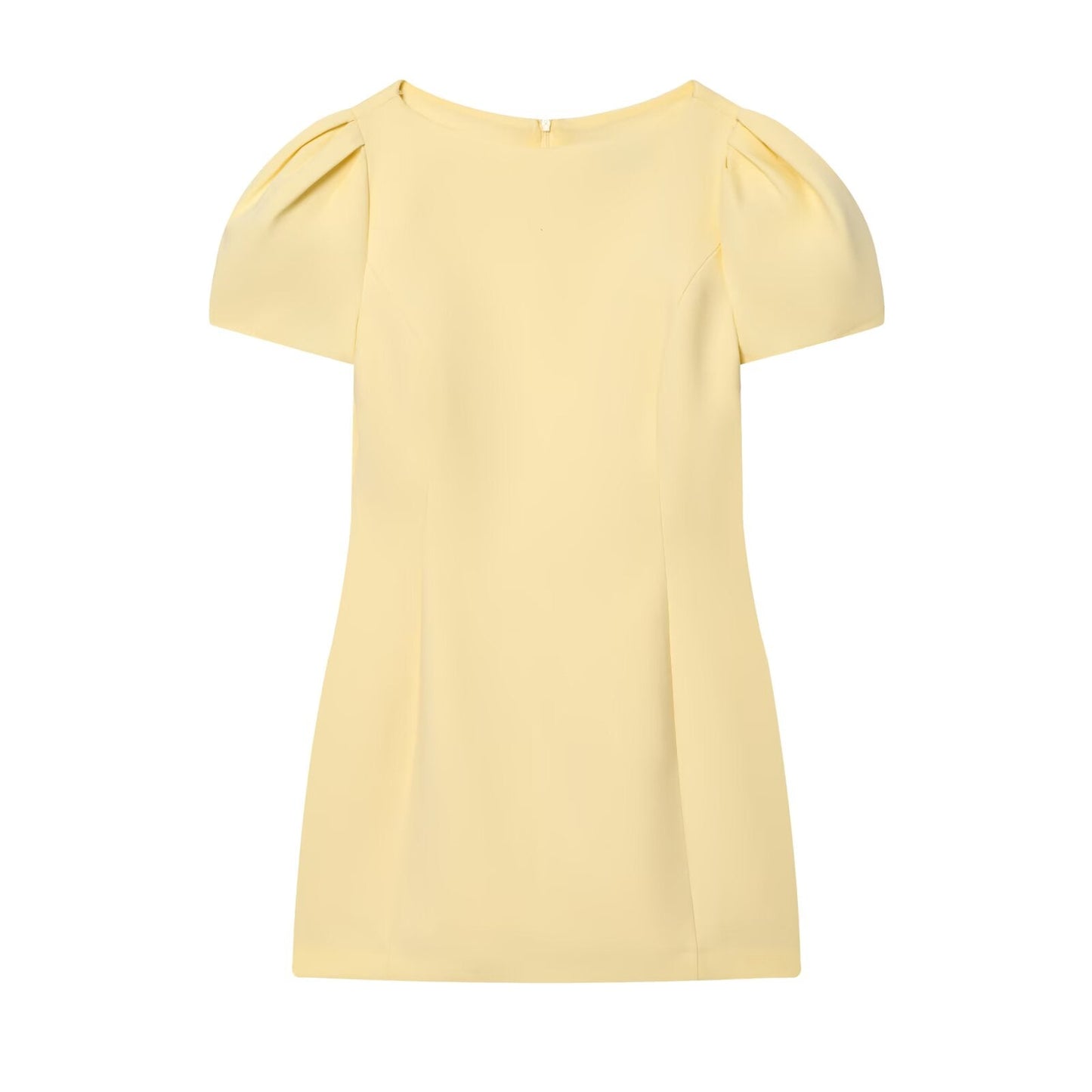 Women's pleated decorative short sleeved mini dress