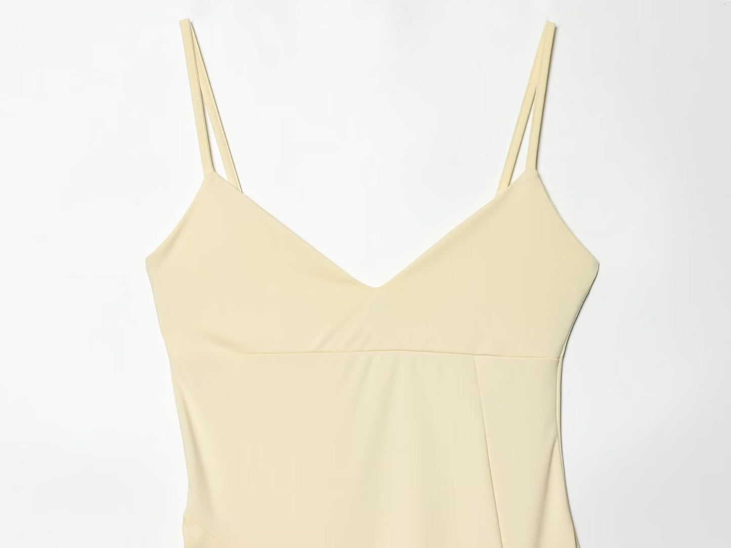 Women's asymmetric thin shoulder strap dress