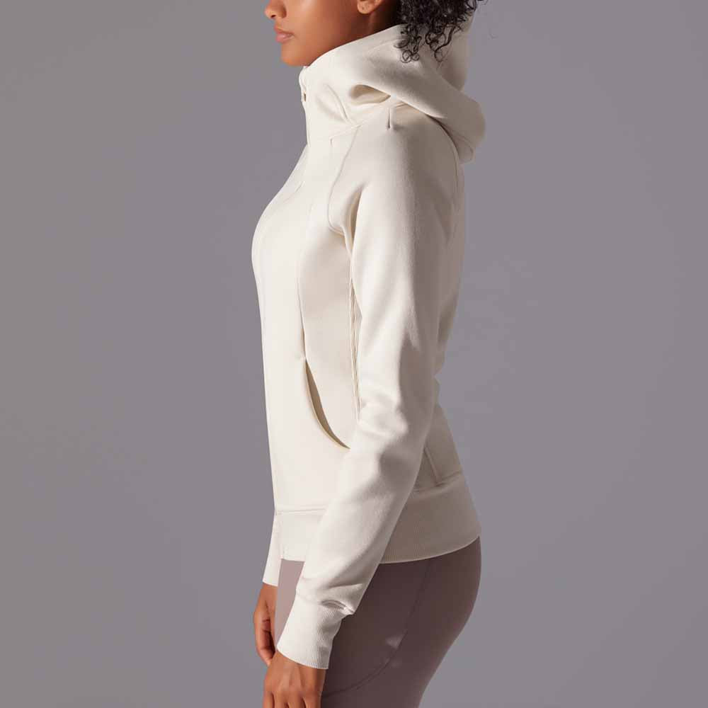 Women's New Solid Color Outdoor Leisure Yoga Training Fitness Jacket Thickened Warm Hooded Sports Coat.