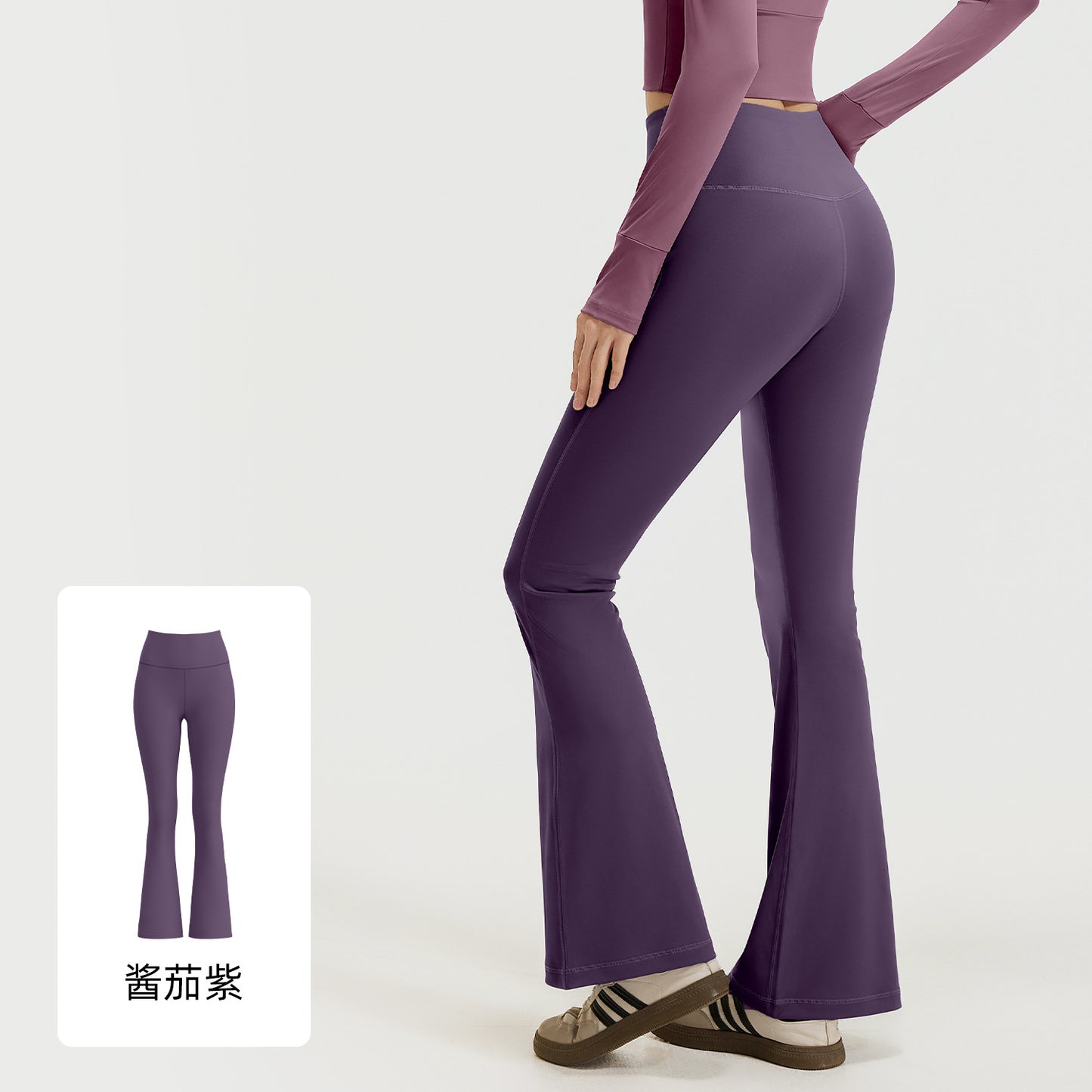 Women's new fashion high waist hip nude yoga pants Pilates sports micro-La fitness pants