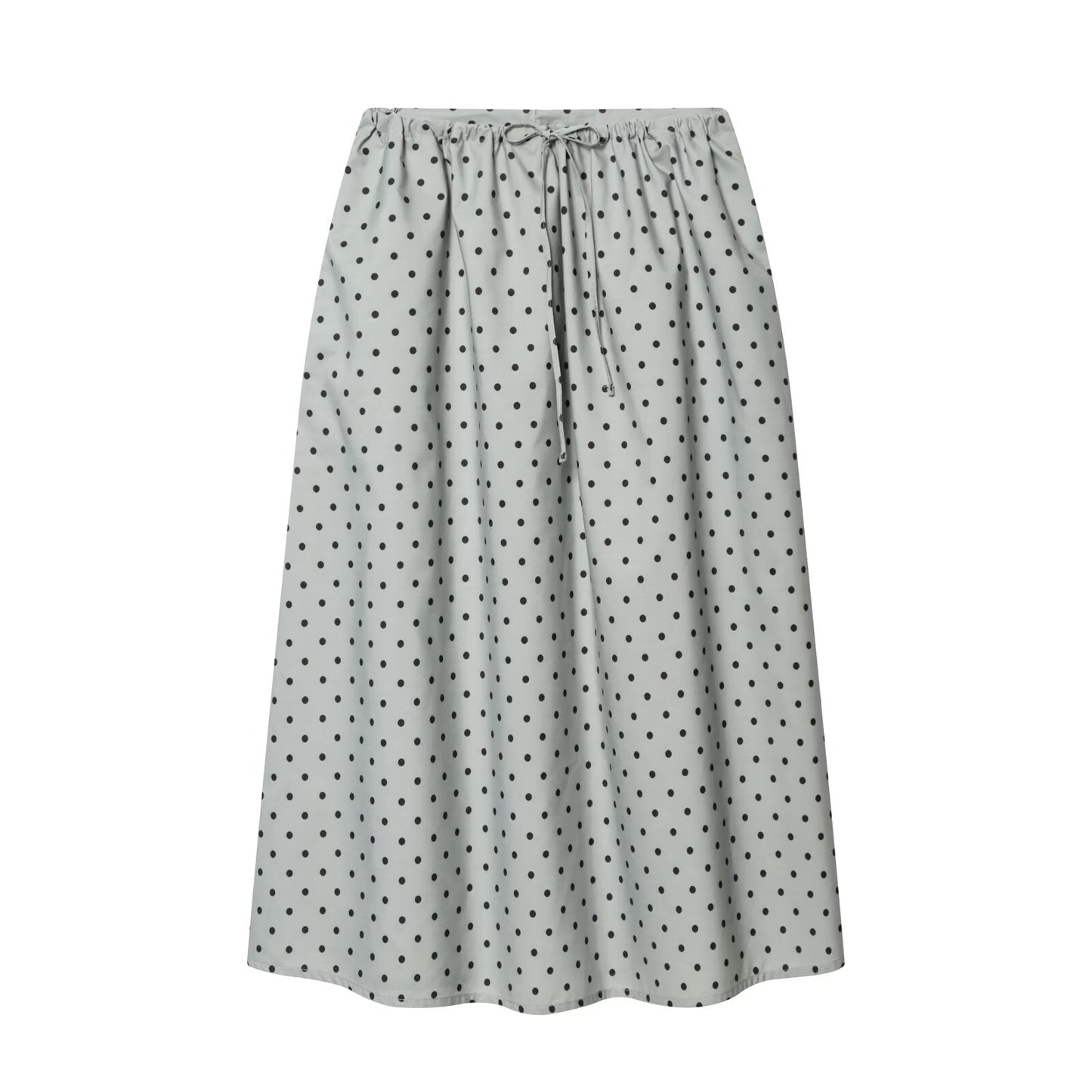 Women's bow decoration casual polka dot MIDI skirt