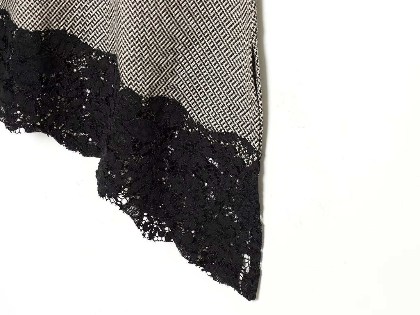 Women's casual asymmetrical plaid lace top