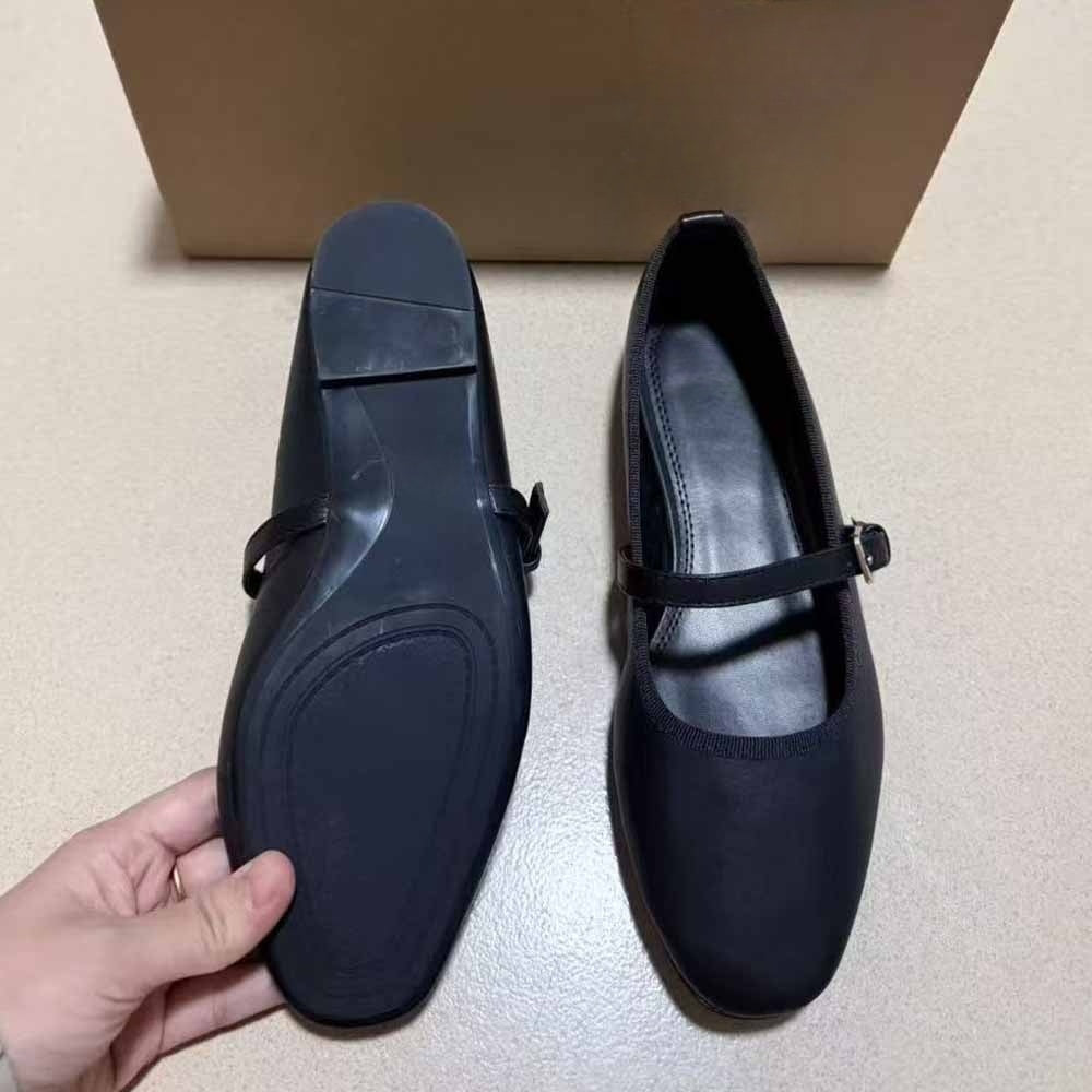 Women's New Fashion Joker Shallow Buckle Design Floor Instep Flat-bottomed Ballerina Shoes
