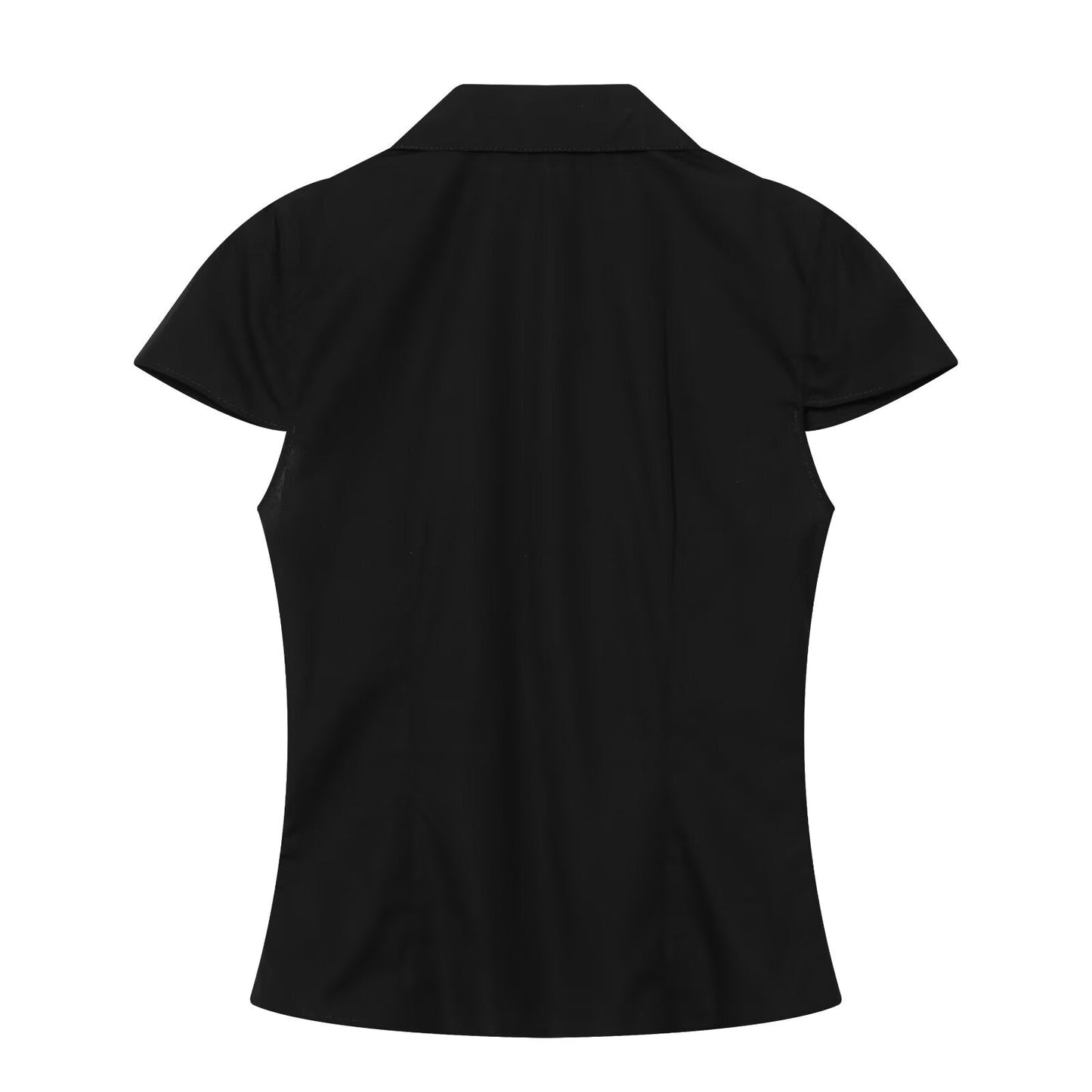 Women's pleated decorative polka dot poplin top