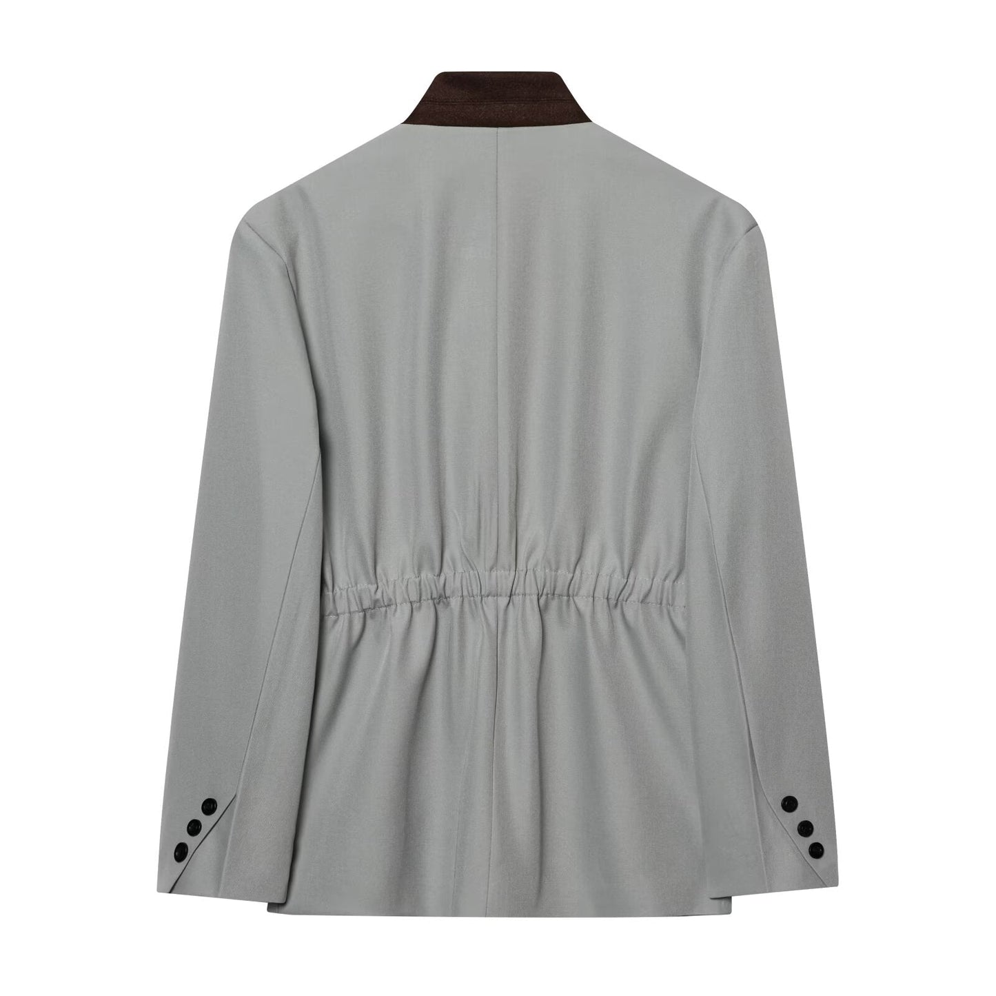 suit Women's 2 pieces long sleeved contrasting collar Blazer Coat +Pants