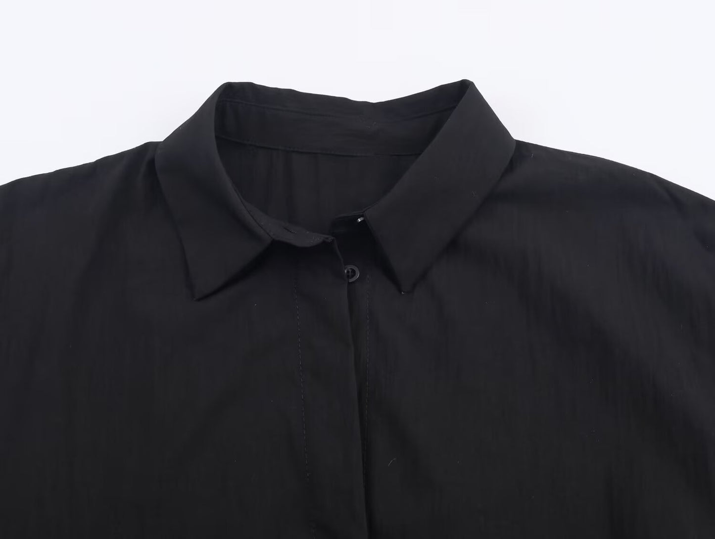 Women's 2025 new belt decoration loose poplin shirt