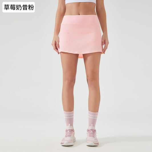 Women's New Joker Waist Pocket Quick-drying Breathable Tennis Skirt Fake Two-piece Anti-exposure Yoga Fitness Skirt