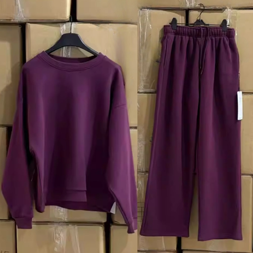 2026 Women's new fashion Joker Yoga fitness sweater straight pants suit