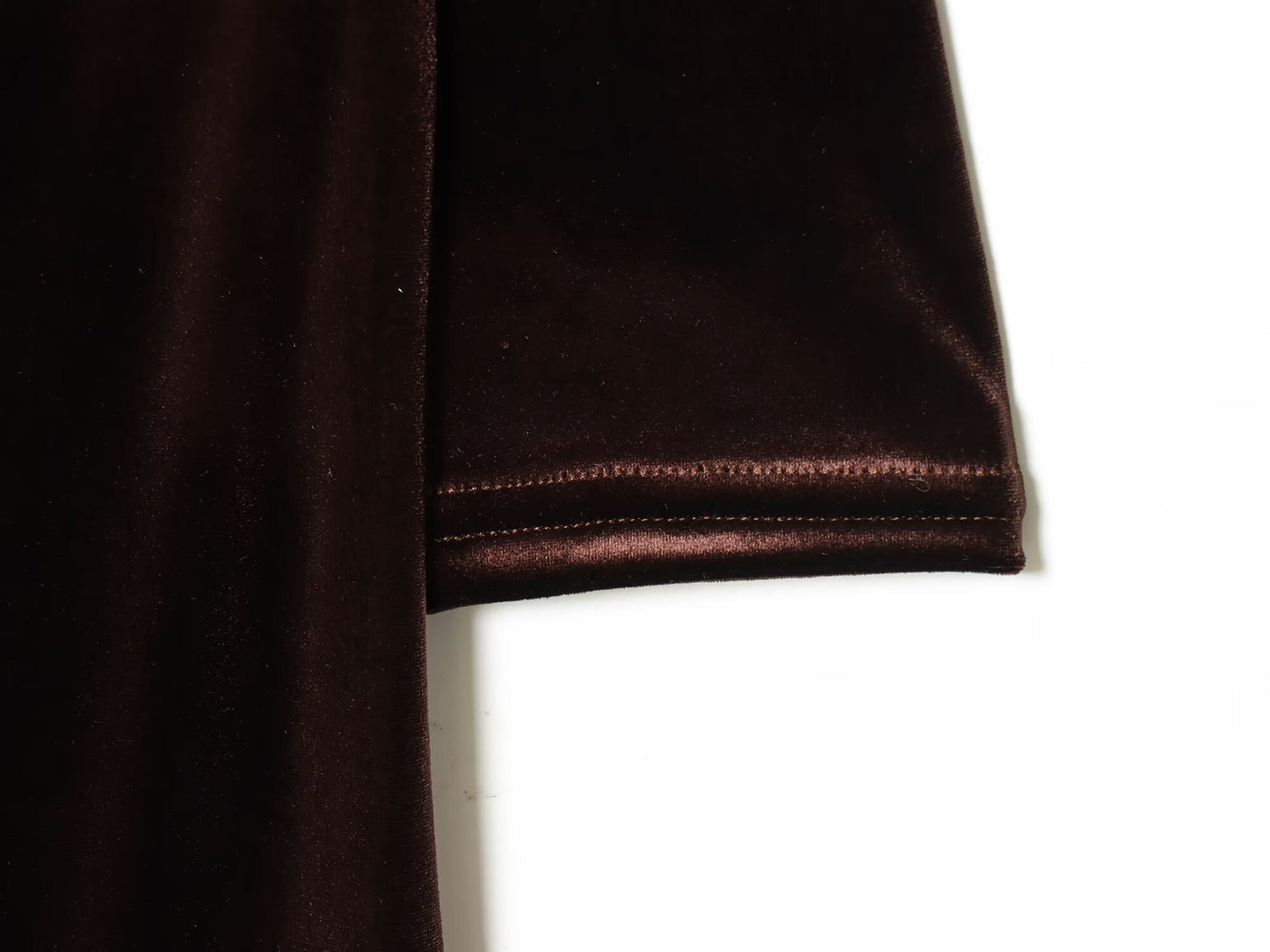 Women's slim V-neck velvet Midi dress