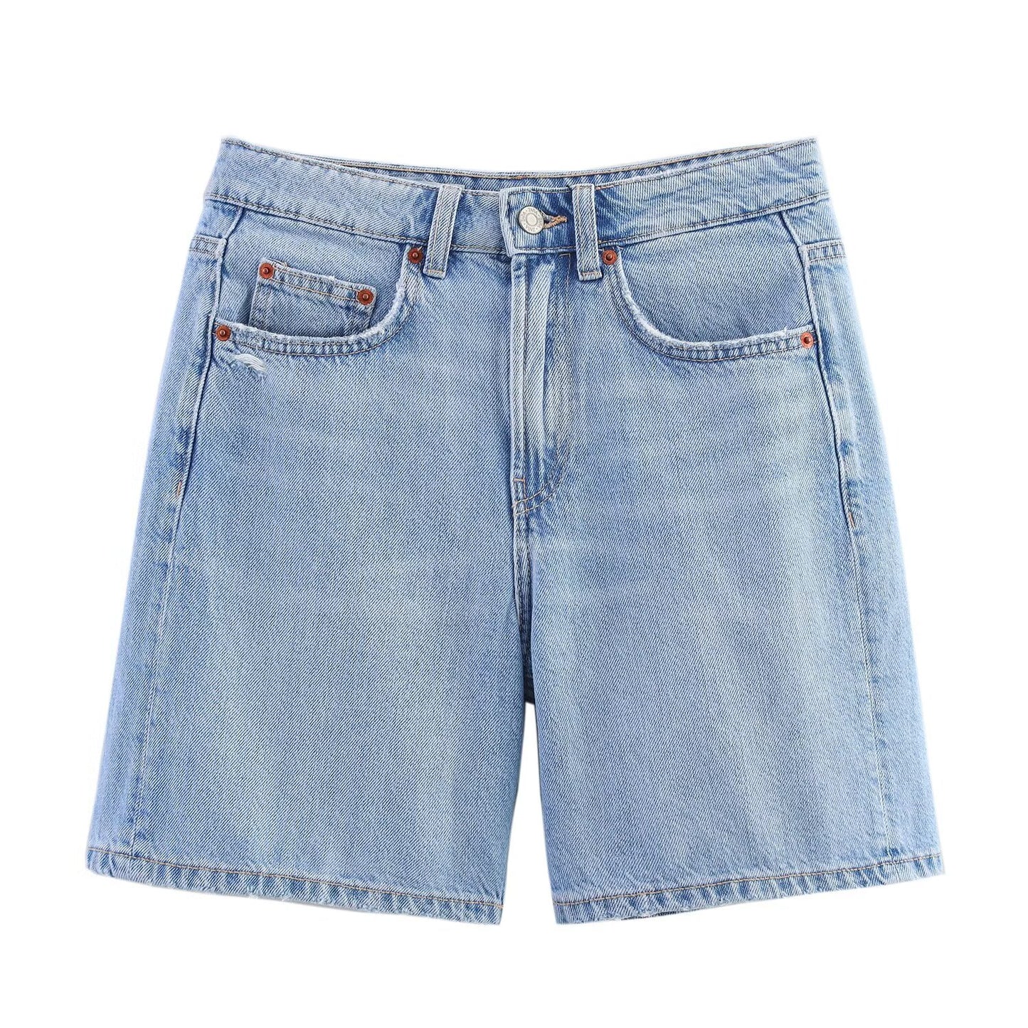 2025 Women's Fashion Casual Side Pocket Mid Waist Cowboy Shorts