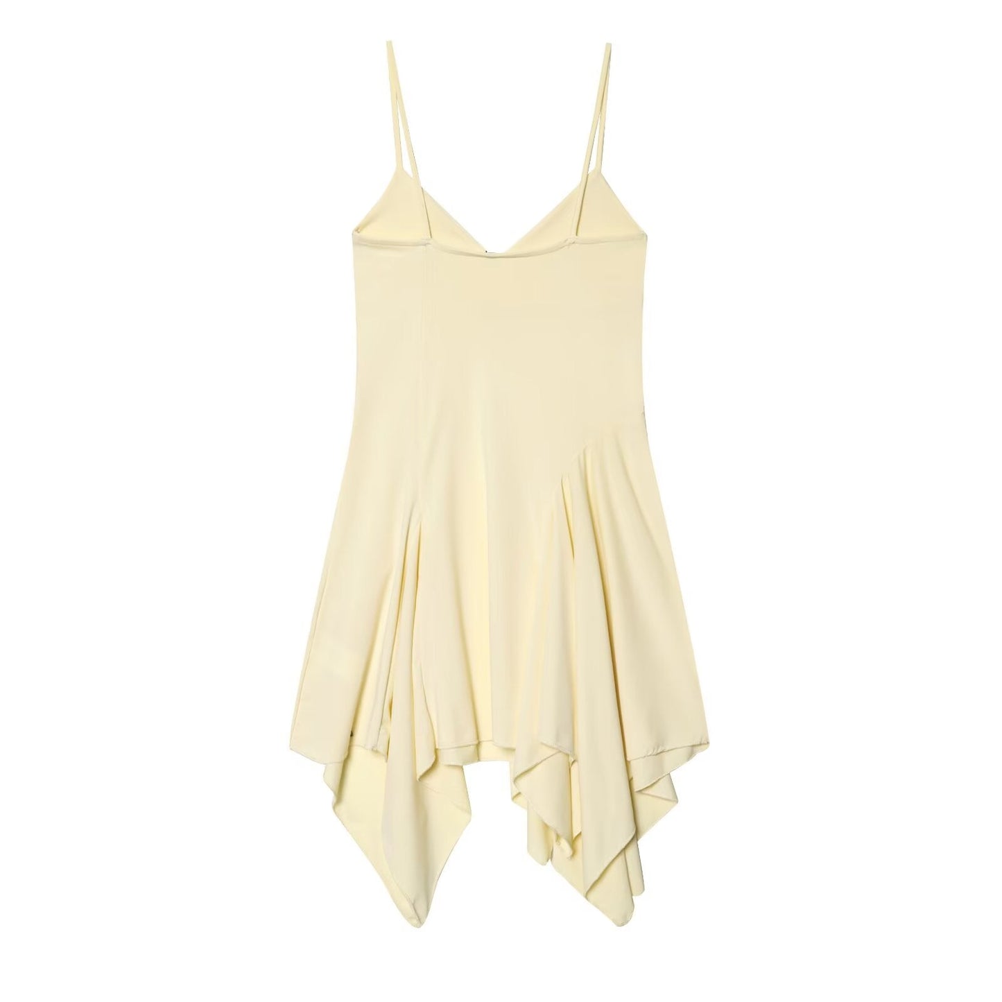 Women's asymmetric thin shoulder strap dress