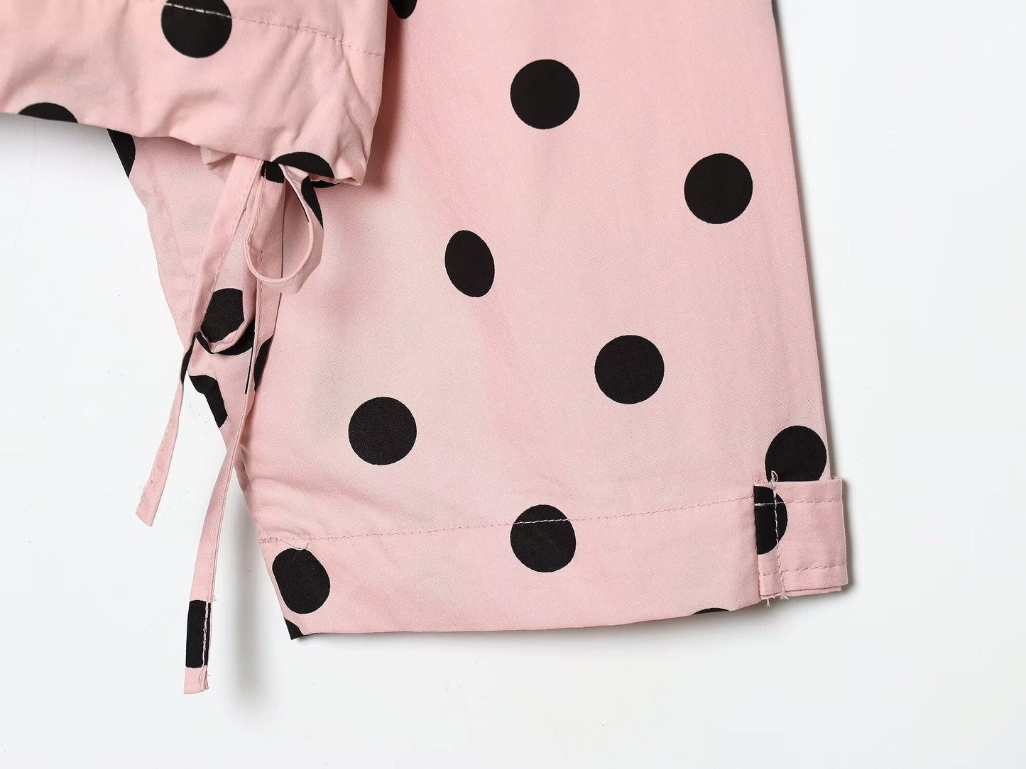 Women's lace up decorative casual polka dot Coat