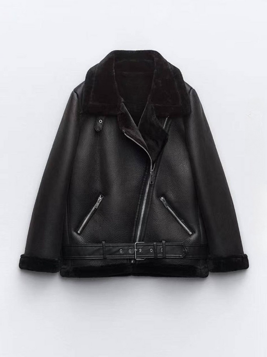 Women's new belt accessories fur loose coat