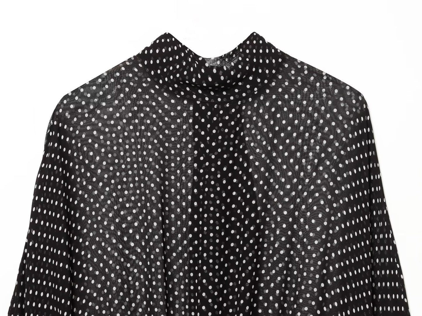 suit Women's 2 pieces bow decoration polka dot shirt+Skirts