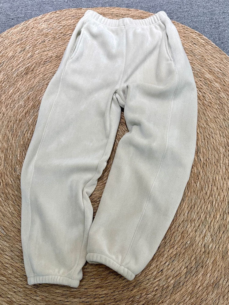 Women's new double-sided polar fleece high waist loose sweatpants