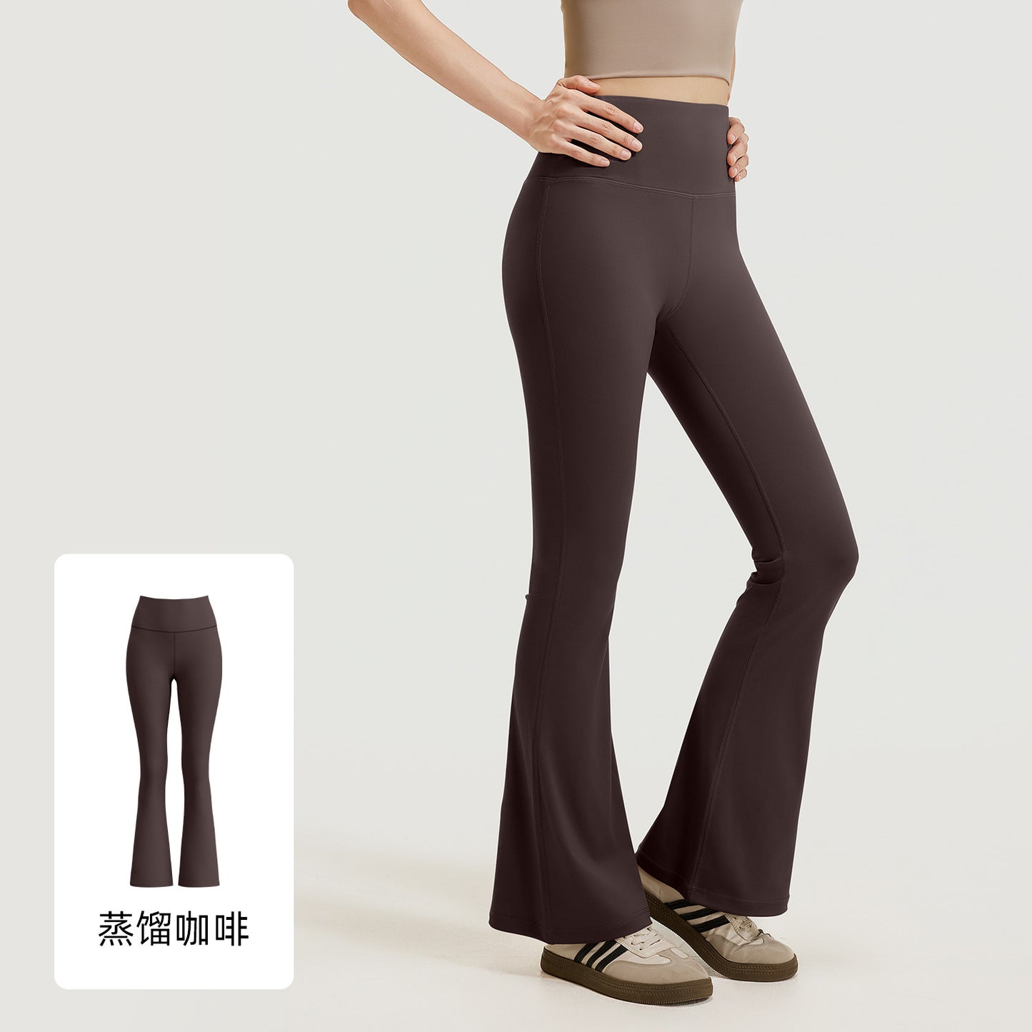 Women's new fashion high waist hip nude yoga pants Pilates sports micro-La fitness pants
