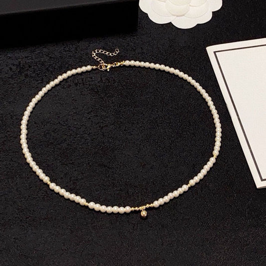 Women's new Joker temperament metal bead necklace