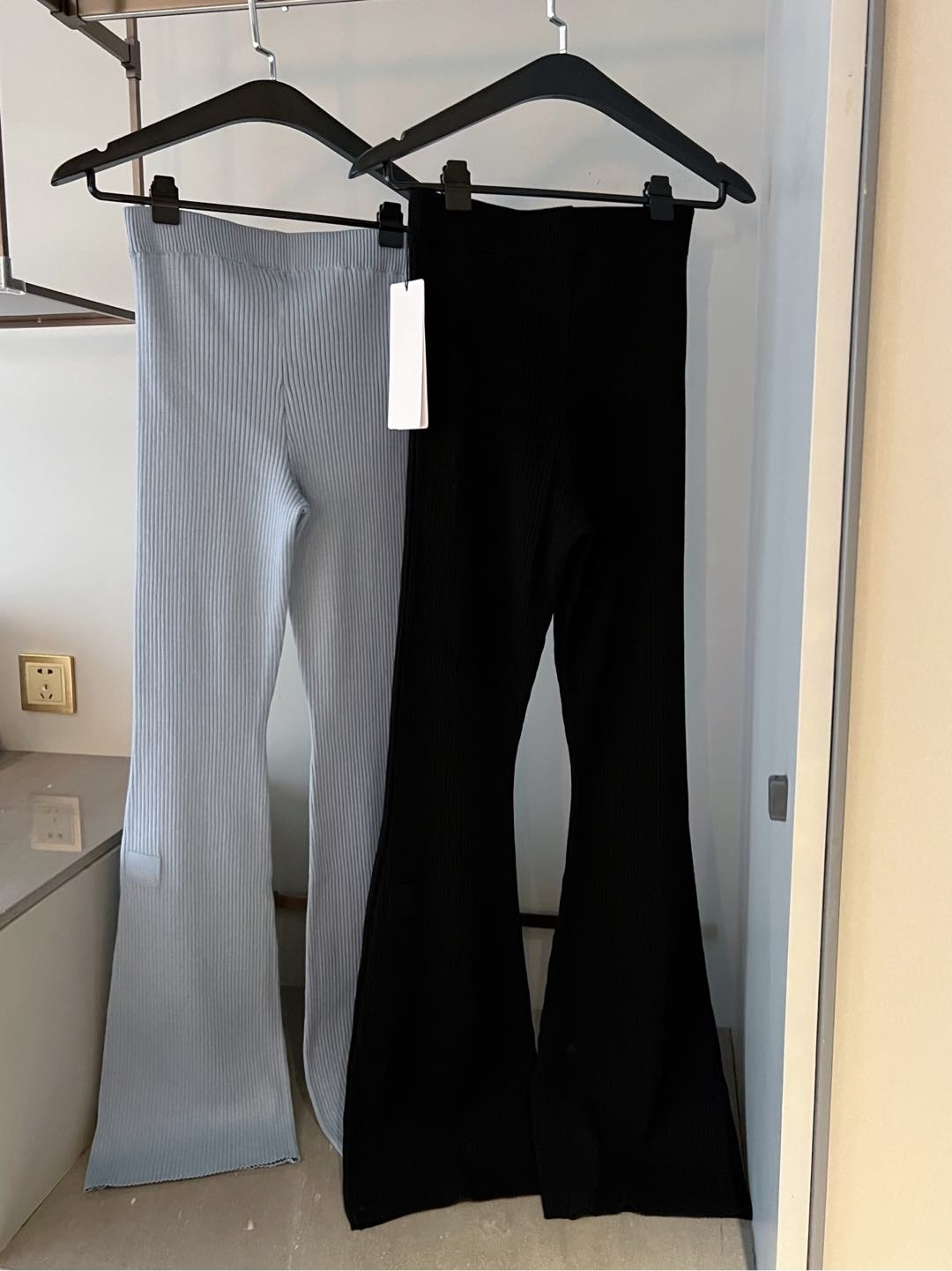 Women's new slim knit flared trousers