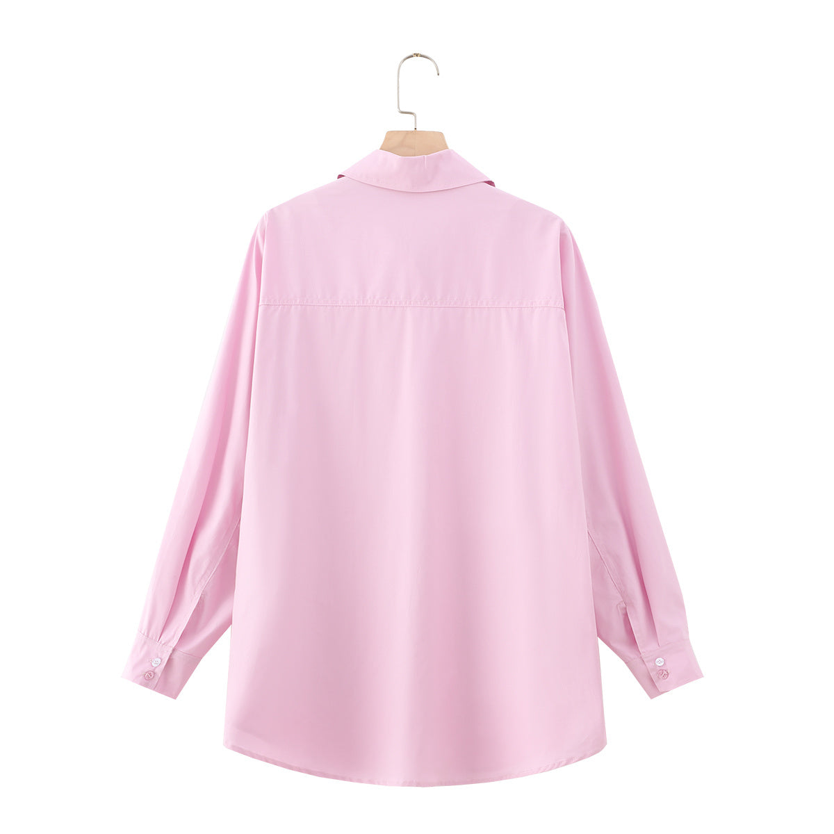 Women's loose cotton Lapel poplin shirt