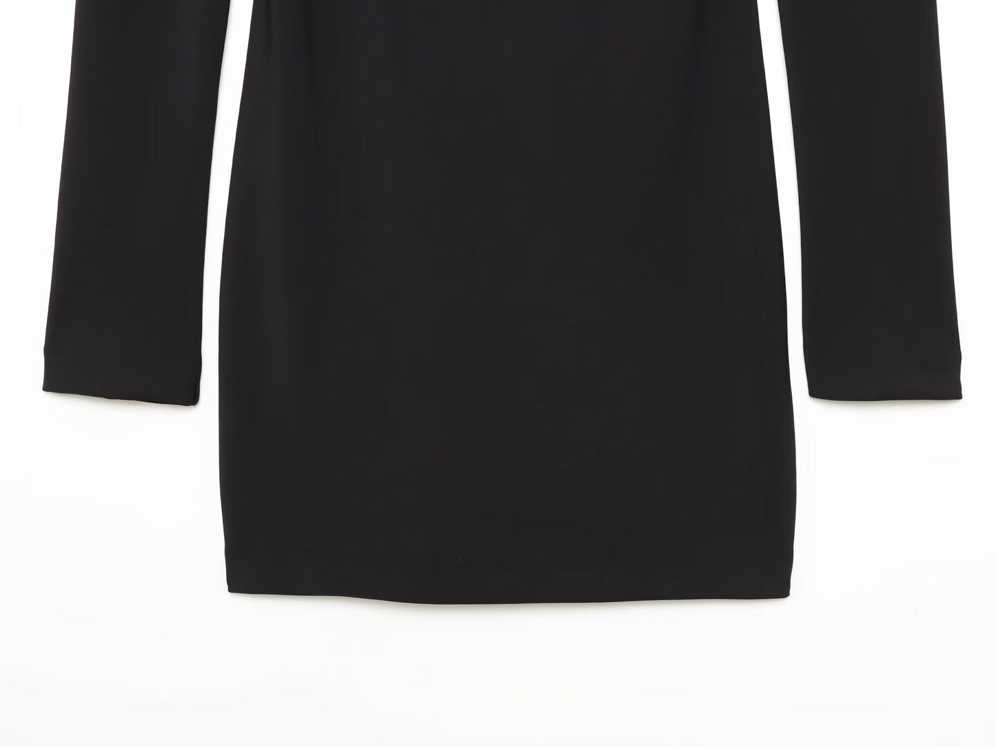 Women's long sleeved pleated collar mini dress