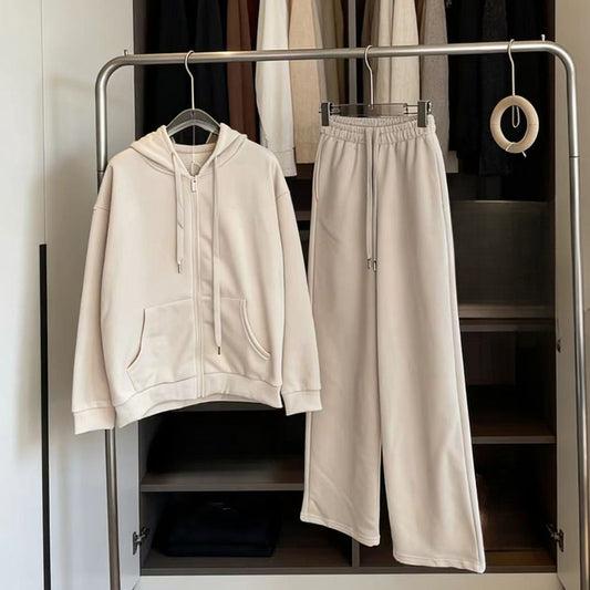 Women's new hooded tricolor leisure sports suit