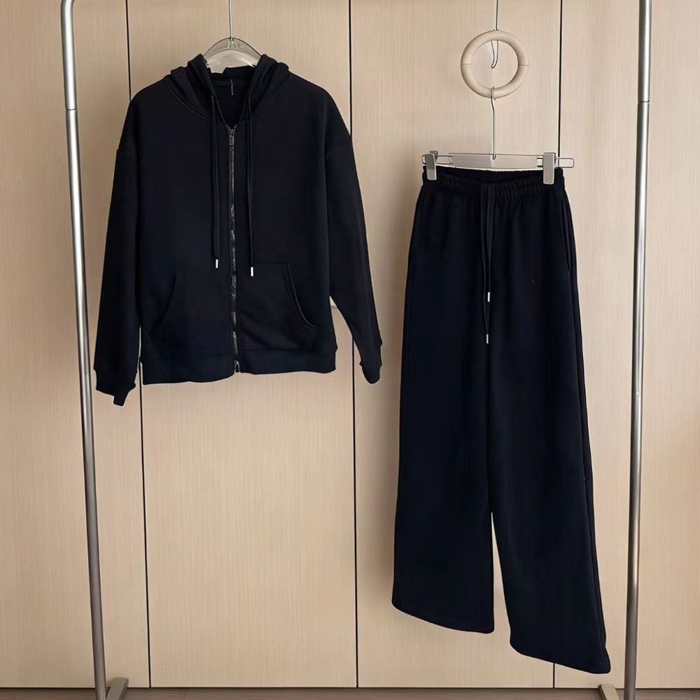 Women's new hooded tricolor leisure sports suit