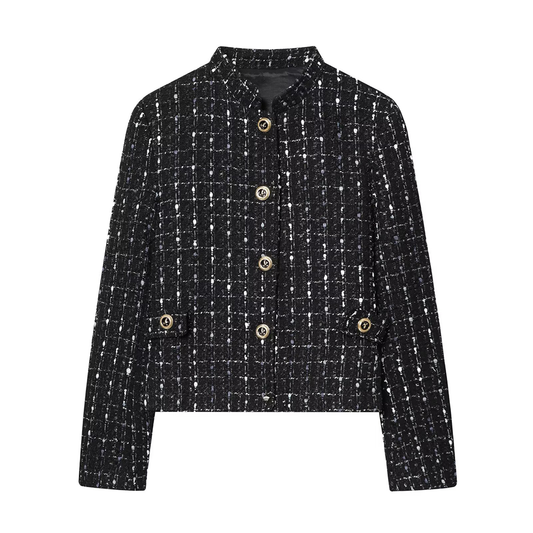 Women's standing collar metal line Blazer Coat