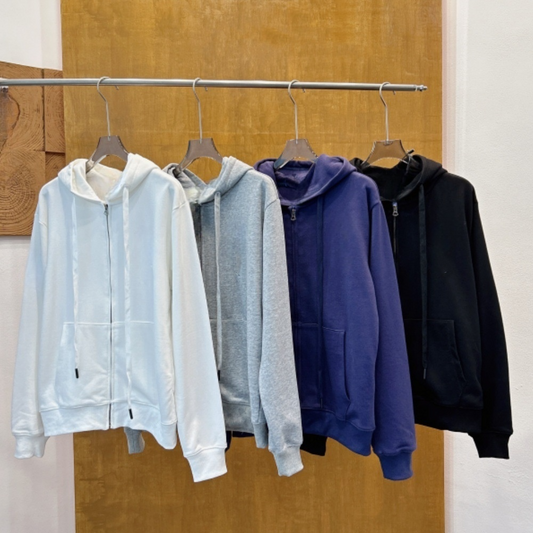 Female new embroidered hooded sweater zipper coat