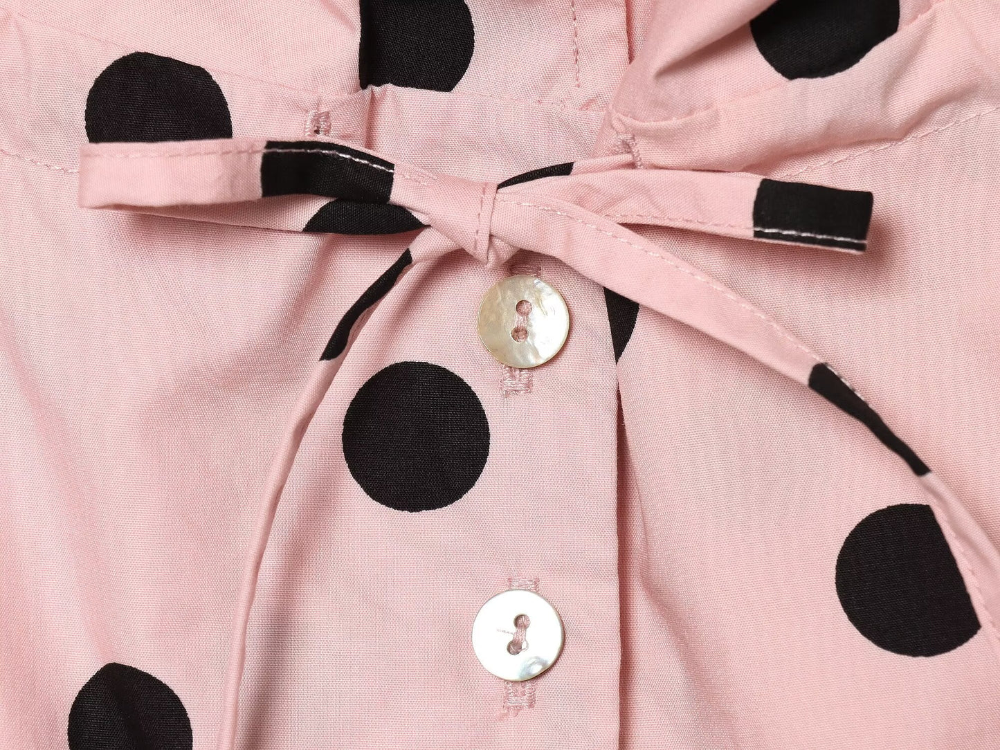 Women's lace up decorative casual polka dot Coat