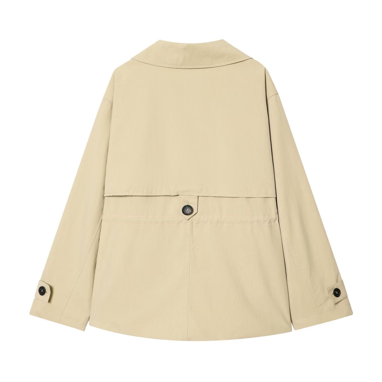 Women's adjustable waist short windbreaker Coat