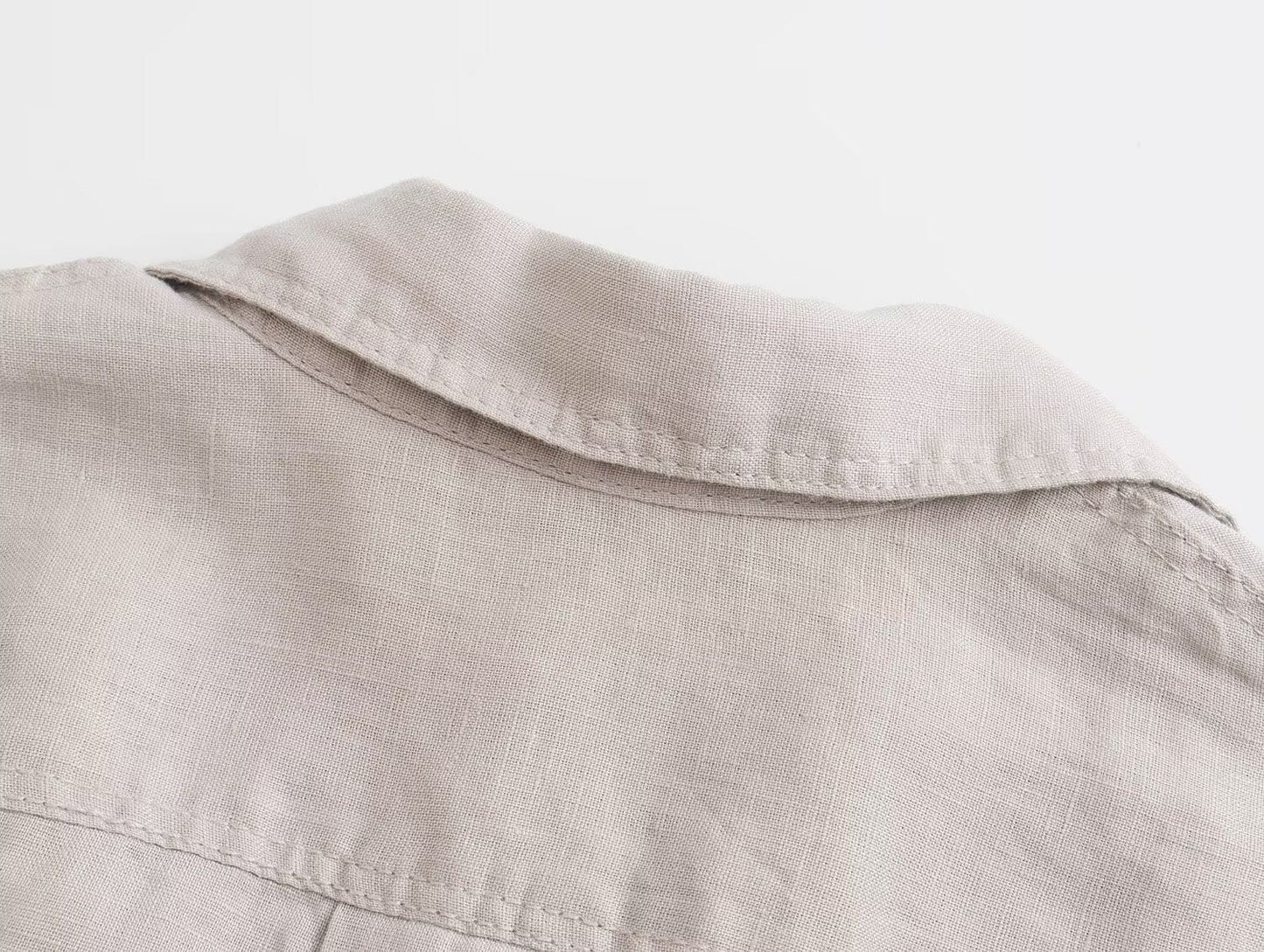 Women's casual linen blend asymmetrical shirt