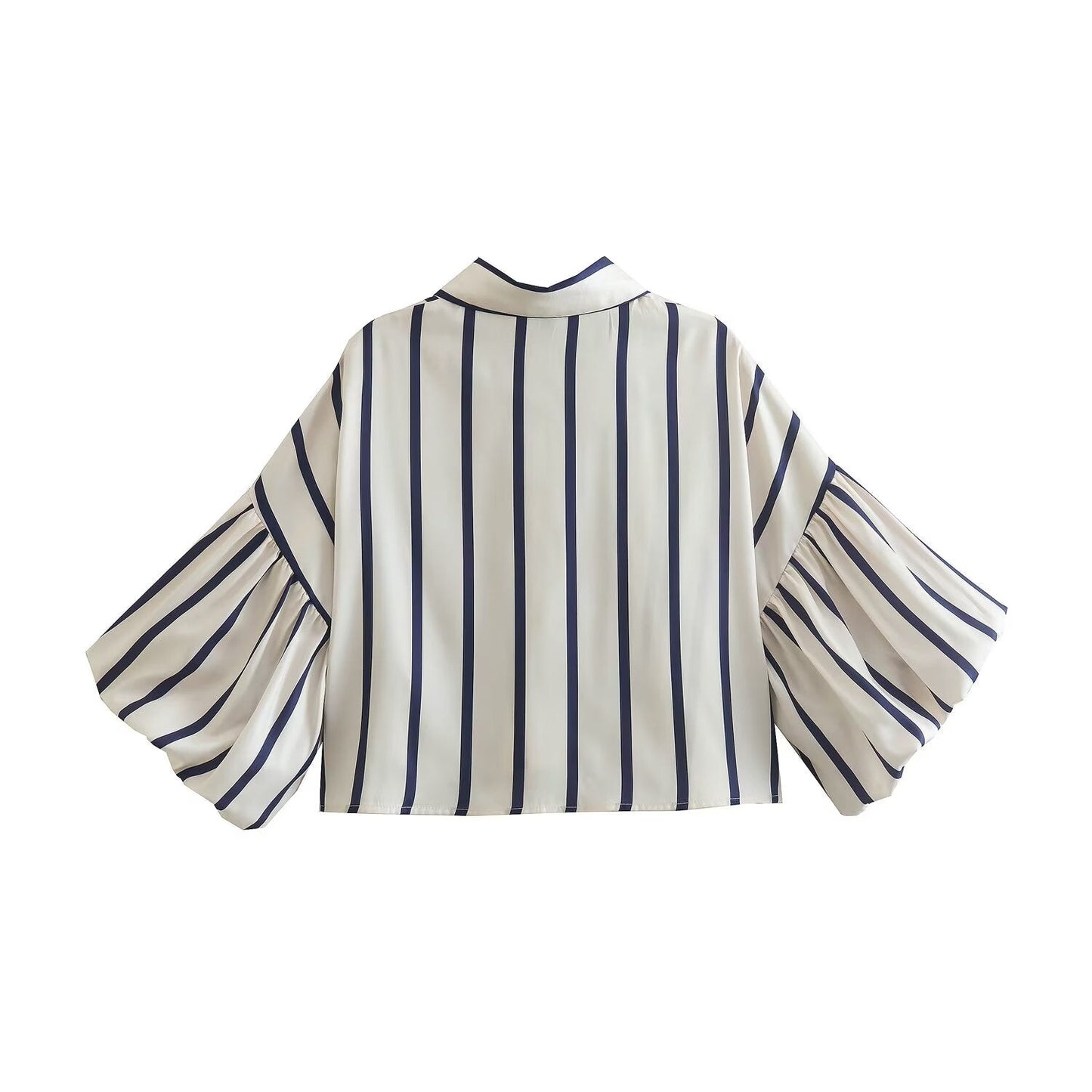 2026 Women's loose bubble sleeve printed shirt