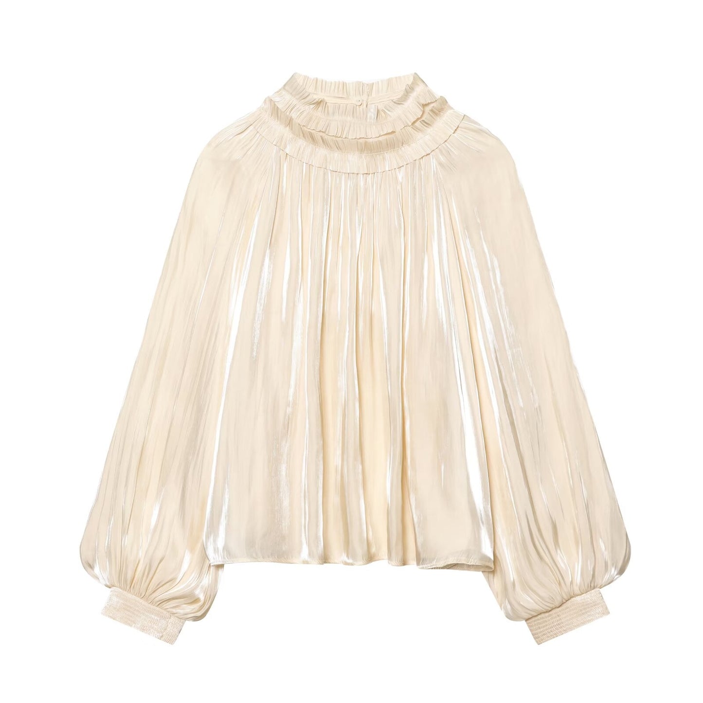 Women's casual shiny satin textured shirt