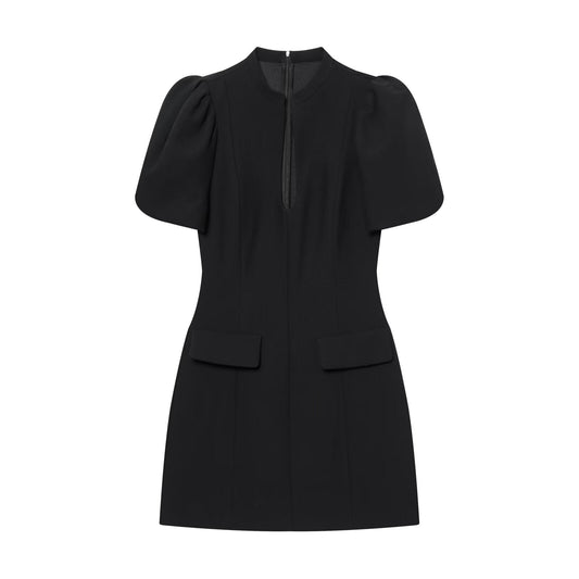 Women's O-Neck bubble sleeve mini dress