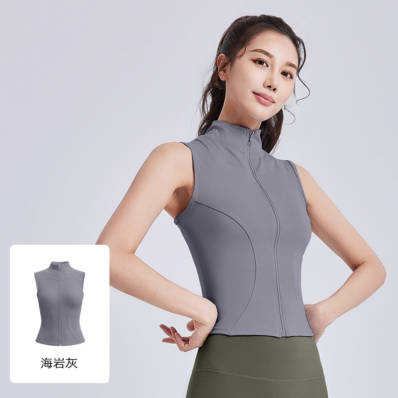 Women's new sleeveless fitness elastic tight-fitting slimming sports top